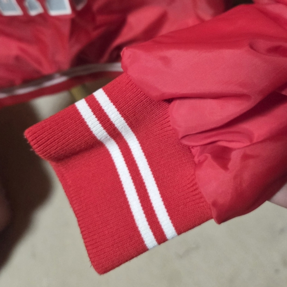 Vintage H. Wolf & Sons Ohio State Buckeyes Red Pullover Jacket USA Size Large - Picture 4 of 6
